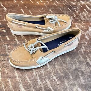 Sperry Women’s Tan Leather Boat Shoes with Memory Foam, Size 8 - top-sider